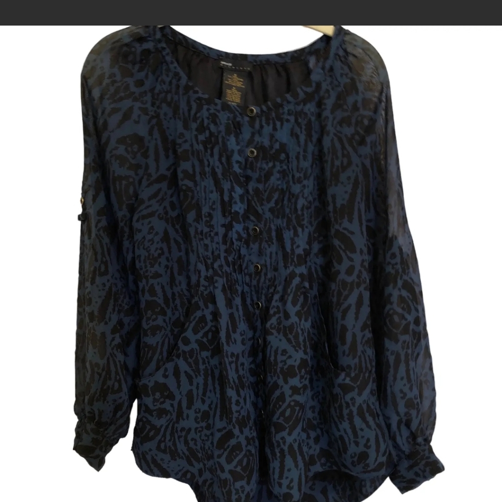 Grace Elements Womens Blouse Small Blue Animal Pr… - image 6